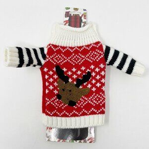Reindeer Christmas Sweater Wine Bottle Coozie Bag